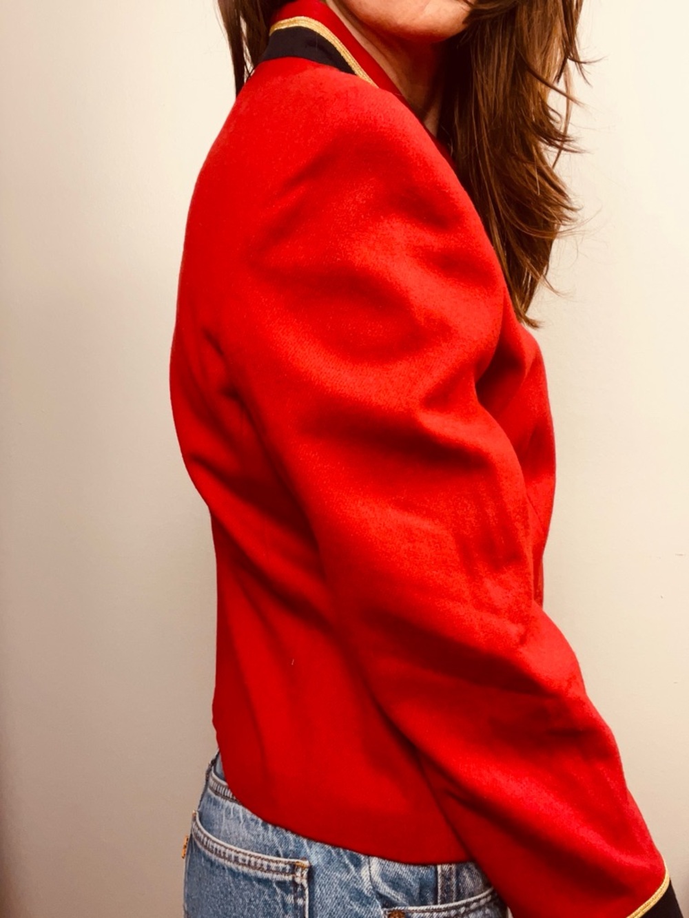 Vintage Norton McNaughton Red Petite Blazer – Military-Inspired – Size 12 - Picture 13 of 15